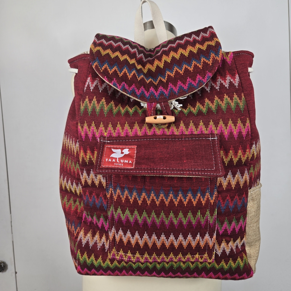 Taaluma Fabric Colorful Zigzag Backpack
